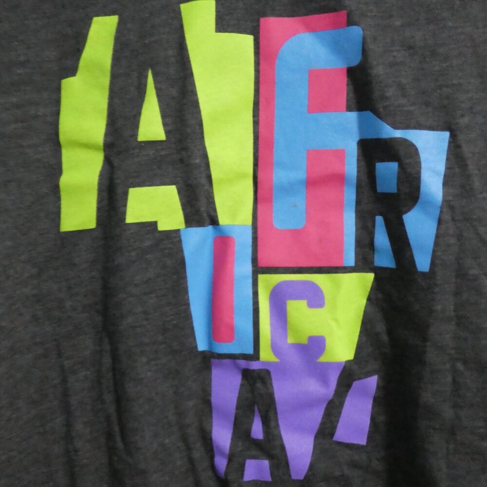 ME TO WE STYLE | small | Graphic Charcoal V-Neck Tee / T-Shirt | Made In Canada